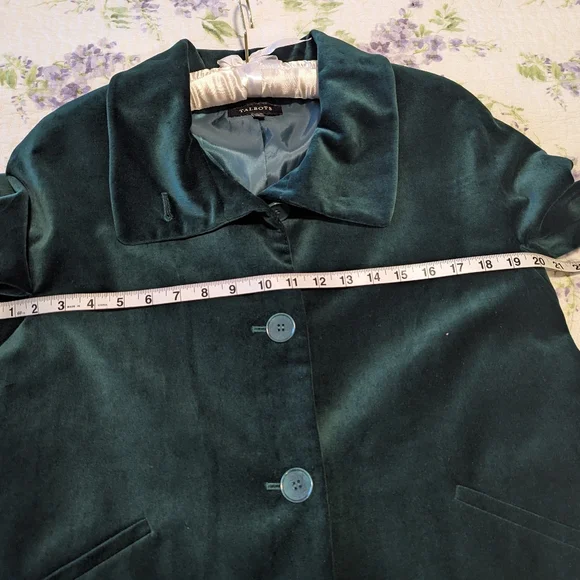 Blazer/Jacket Talbots Hunter Green  Velour, Lined, Size 8, NWOT - Picture 5 of 10